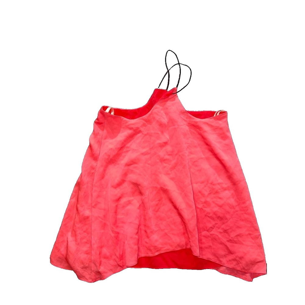 Milly Women's Halter Top Chain Straps Zip Back Y2K silk top Size 0 A009706